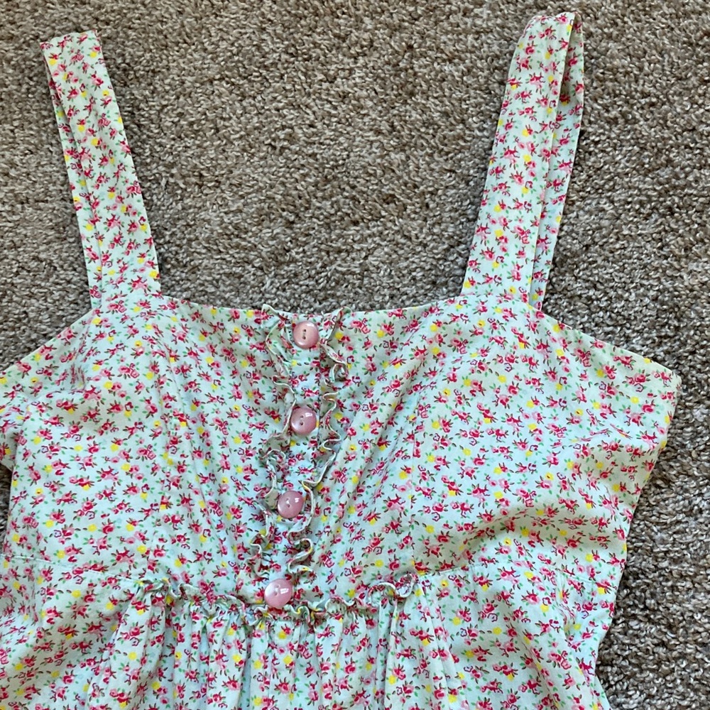 Betsey Johnson Floral Calico Cottagecore Bubble Hem Bloomers Romper Y2K Coquette - Picture 3 of 10